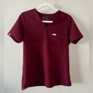 Burgundy Figs scrub Top